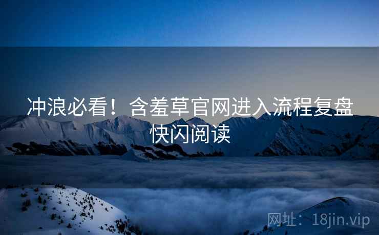 冲浪必看！含羞草官网进入流程复盘快闪阅读