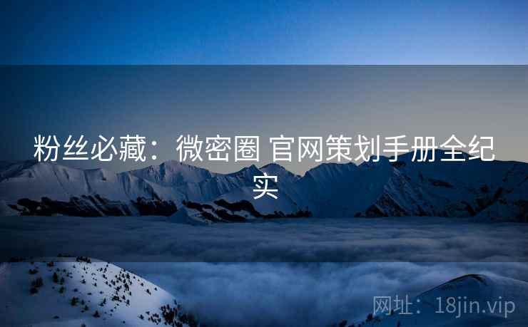 粉丝必藏：微密圈 官网策划手册全纪实